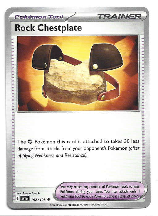 ROCK CHESTPLATE - UNCOMMON  192/198  POKEMON TCG SCARLET & VIOLET TRADING CARD