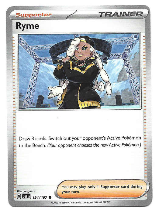 RYME -  COMMON  194/197 POKEMON TCG S&V  OBSIDIAN FLAMES  TRADING CARD