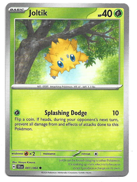 POKEMON CARD - JOLTIK  1/64 Common Shrouded Fable Trading Card - Mint