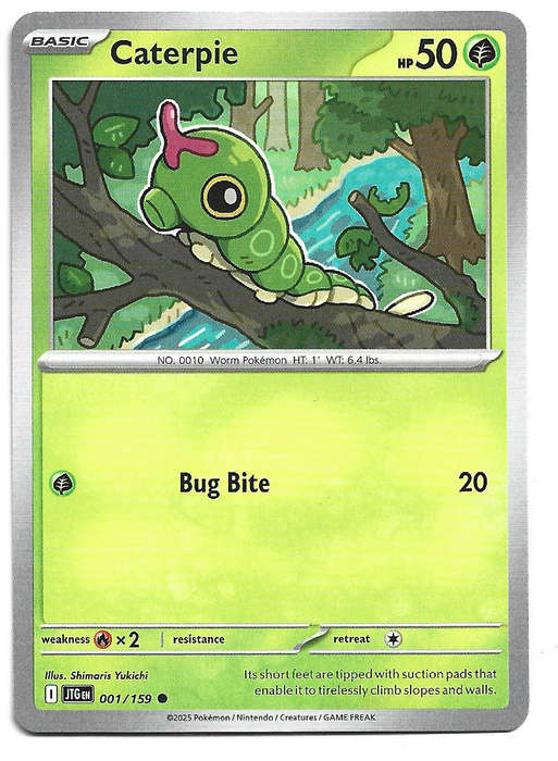 CATERPIE - COMMON  1/159 POKEMON TCG JOURNEY TOGETHER TRADING CARD