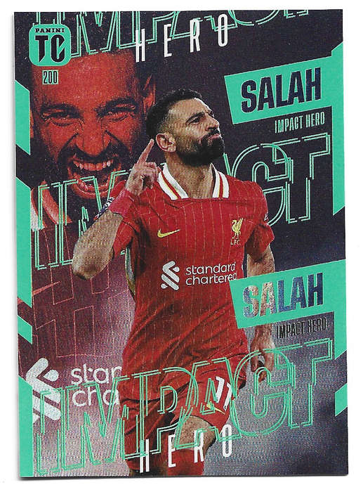 MOHAMED SALAH - PANINI `TOP CLASS` 2025 COLLECTION - FOIL IMPACT HERO TRADING CARD 200
