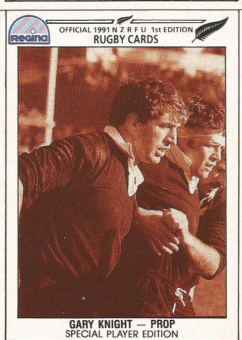 GARY KNIGHT (All Blacks) - NEW ZEALAND RUGBY COLLECTION 1991 (REGINA) - TRADING CARD 200