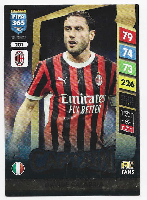 DAVID CALABRIA - PANINI FIFA 365 COLLECTION 2025 - FOIL "CAPTAIN" TRADING CARD 201