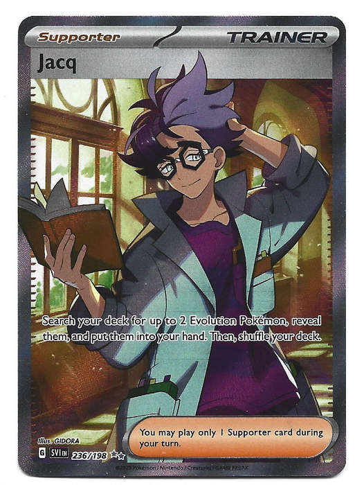 JACQ - FULL ART ILLUSTRATION ULTRA RARE  236/198 POKEMON TCG SCARLET & VIOLET TRADING CARD