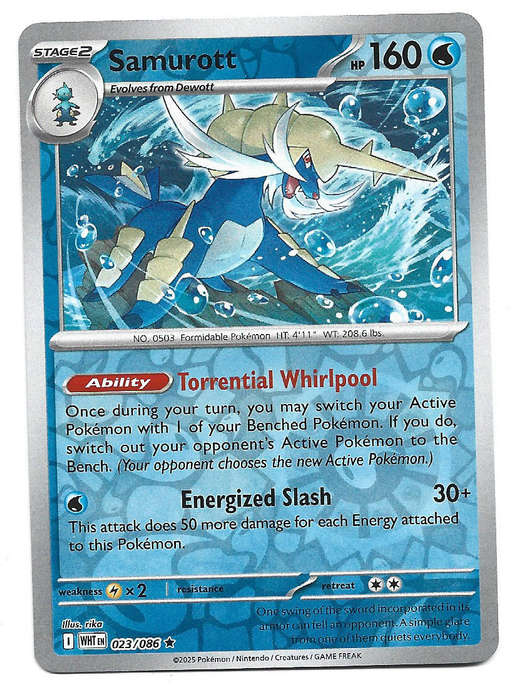 SAMUROTT - REVERSE HOLO  23/86 POKEMON TCG WHITE FLARE TRADING CARD