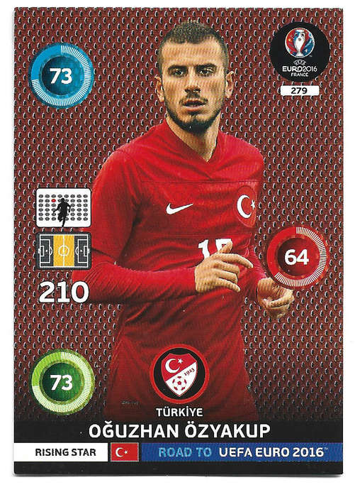 OGUZHAN OZYAKUP - PANINI Road to Euro 2016 Collection - FOIL "Rising Star" CARD 279