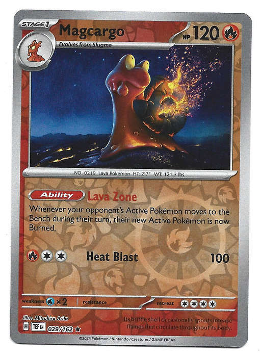 MAGCARGO - REVERSE HOLO 29/162  POKEMON TCG TEMPORAL FORCES  TRADING CARD