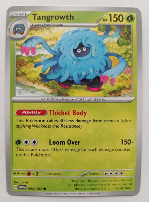 TANGROWTH - POKEMON NINTENDO TWILIGHT MASQUERADE  - COMMON TRADING CARD 2/167