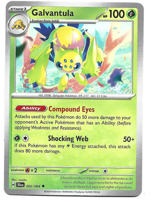 GALVANTULA - NON HOLO  2/64 POKEMON TCG SHROUDED FABLE TRADING CARD