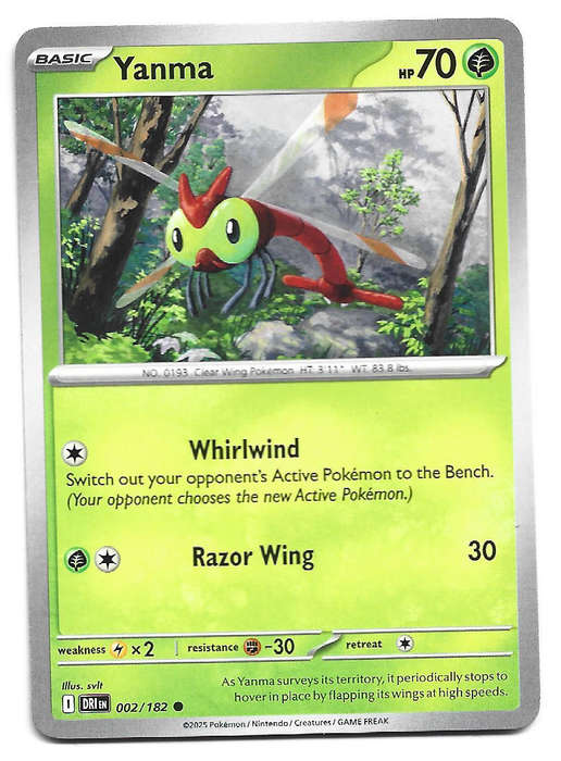 YANMA - COMMON  2/182  POKEMON TCG DESTINED RIVALS TRADING CARD