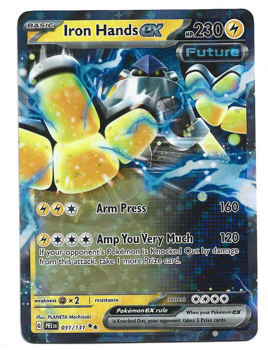 IRON HANDS EX - HOLO D/RARE  31/131 POKEMON TCG PRISMATIC EVOLUTIONS  TRADING CARD