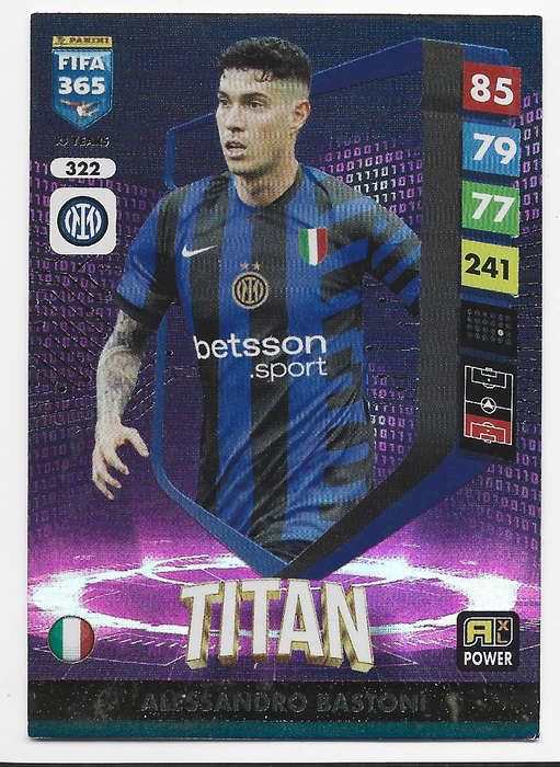 ALEX. BASTONI - PANINI FIFA 365 COLLECTION 2025 - FOIL "TITAN" TRADING CARD 322