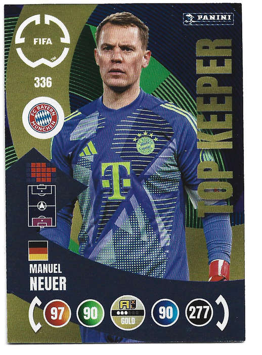 MANUEL NEUER - PANINI CLUB WORLD CUP 2025 - FOIL TOP KEEPER TRADING CARD 336
