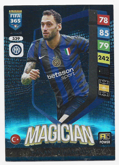 HAKAN CALHANOGLU - PANINI FIFA 365 COLLECTION 2025 - FOIL "MAGICIAN" TRADING CARD 339