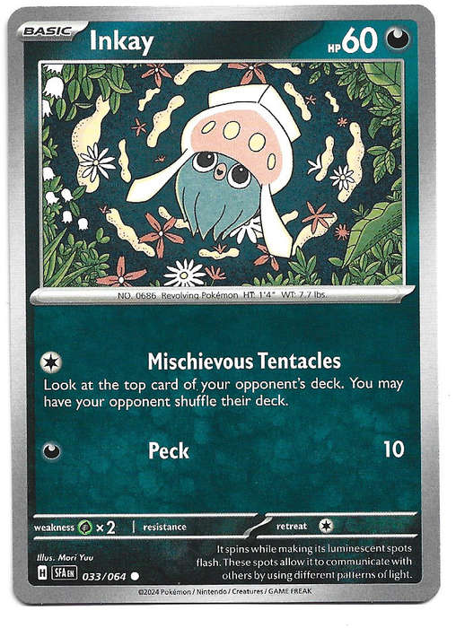 POKEMON CARD - INKAY 33/64 Common Shrouded Fable Trading Card - Mint