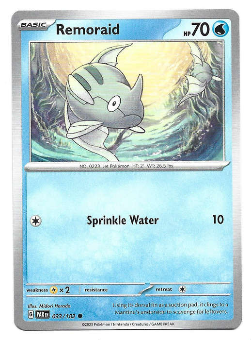 REMORAID - COMMON 33/182 POKEMON TCG PARADOX RIFT TRADING CARD
