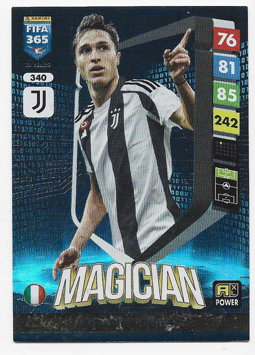 FEDERICO CHIESA - PANINI FIFA 365 COLLECTION 2025 - FOIL "MAGICIAN" TRADING CARD 340