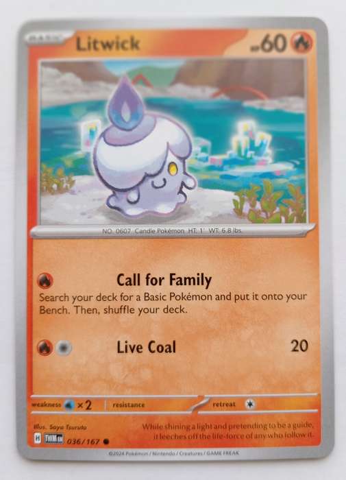 LITWICK - POKEMON NINTENDO TWILIGHT MASQUERADE 2024 - COMMON TRADING CARD 36/167