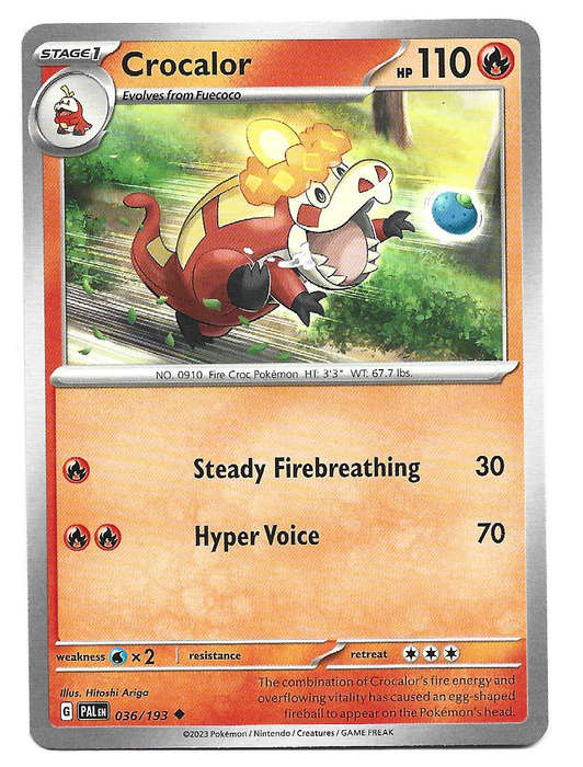 CROCALOR - UNCOMMON  36/193  POKEMON TCG S&V PALDEA EVOLVED TRADING CARD