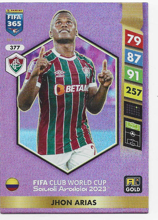 JHON ARIAS - PANINI FIFA 365 COLLECTION 2025 - FOIL "FIFA CLUB WORLD CUP" TRADING CARD 377