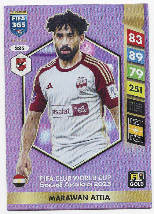 MARAWAN ATTIA - PANINI FIFA 365 COLLECTION 2025 - FOIL "FIFA CLUB WORLD CUP" TRADING CARD 385