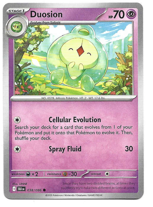 DUOSION - COMMON   38/86 POKEMON TCG BLACK BOLT TRADING CARD