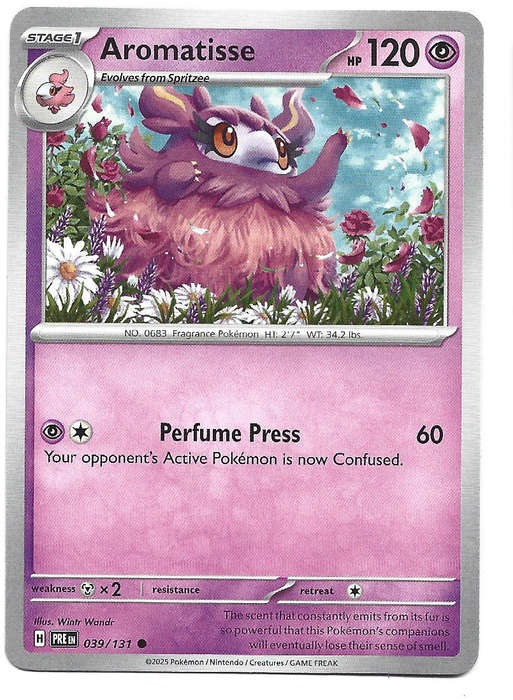 AROMATISSE - COMMON  39/131 POKEMON TCG PRISMATIC EVOLUTIONS  TRADING CARD