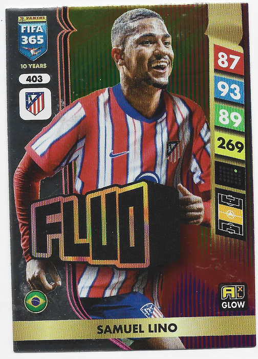 SAMUEL LINO - PANINI FIFA 365 COLLECTION 2025 - FOIL "FLUO" TRADING CARD 403