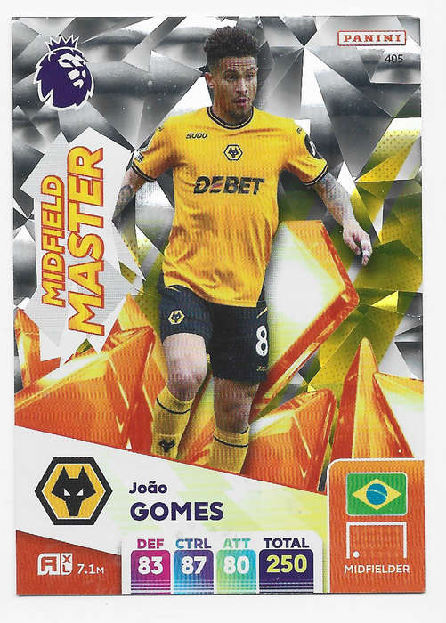 JOAO GOMES -  PANINI English Premier League 2024/25 - FOIL "MIDFIELD MASTER" TRADING CARD 405