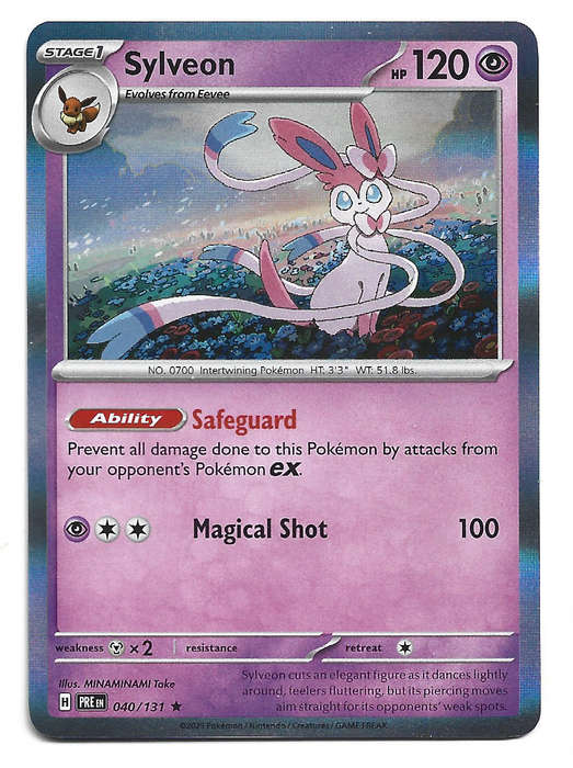 SYLVEON - HOLO RARE  40/131  POKEMON PRISMATIC EVOLUTIONS TRADING CARD