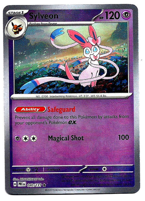SYLVEON - REVERSE HOLO POKE BALL PATTERN  40/131  POKEMON TCG PRISMATIC EVOLUTIONS TRADING CARD