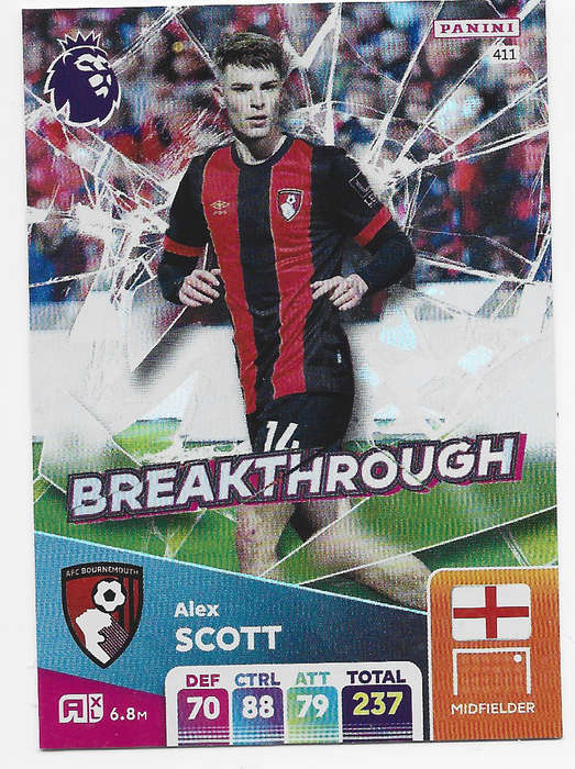 ALEX SCOTT -  PANINI English Premier League 2024/25 - FOIL "BREAKTHROUGH" TRADING CARD 411