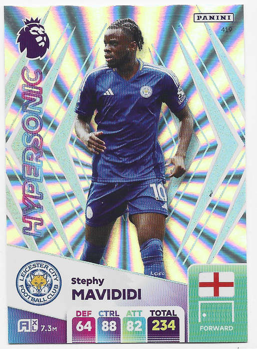 STEPHY MAVIDIDI -  PANINI English Premier League 2024/25 - FOIL "HYPERSONIC" TRADING CARD 419