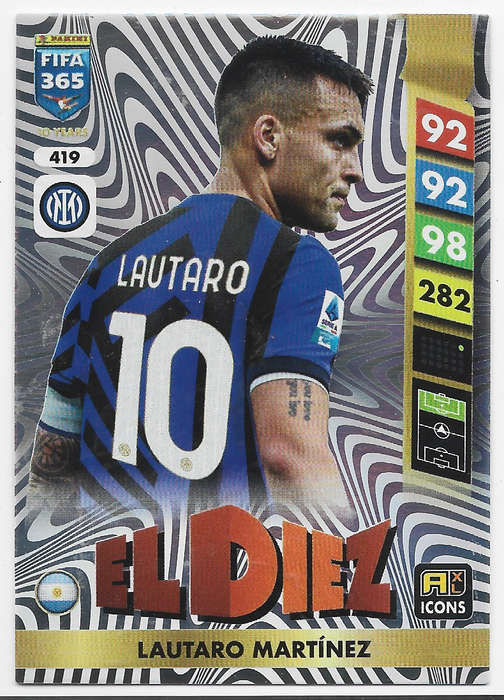 LAUTARO MARTINEZ - PANINI FIFA 365 COLLECTION 2025 - FOIL "EL DIEZ" TRADING CARD 419