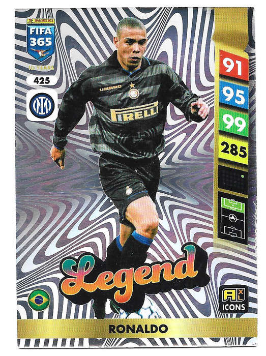 RONALDO R9 - PANINI FIFA 365 COLLECTION 2025 - RARE FOIL "LEGEND" TRADING CARD 425