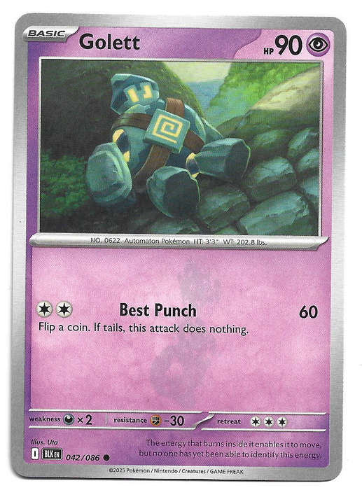 GOLETT - COMMON   42/86 POKEMON TCG BLACK BOLT TRADING CARD