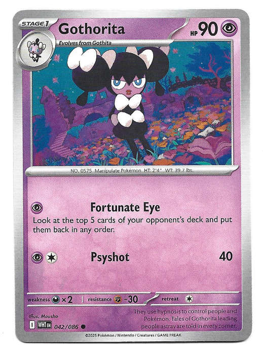 GOTHORITA - COMMON  42/86 POKEMON TCG WHITE FLARE TRADING CARD