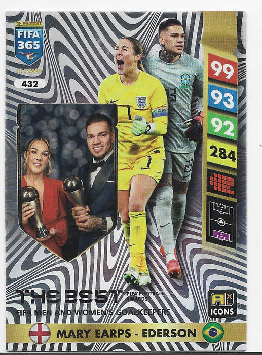 EDERSON/EARPS - PANINI FIFA 365 COLLECTION 2025 - RARE FOIL "FIFA AWARDS" TRADING CARD 432