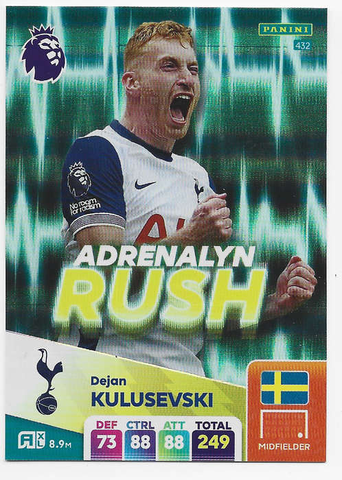 DEJAN KULUSEVSKI -  PANINI English Premier League 2024/25 - FOIL "ADRENALYN RUSH" TRADING CARD 432