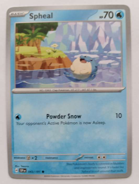 SPHEAL  - POKEMON NINTENDO SURGING SPARKS -COMMON TRADING CARD 43/191