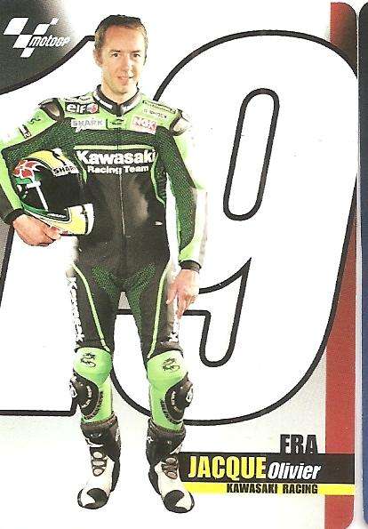 OLIVIER JACQUE - MOTO GP 07 `PREZIOSI COLLECTION`  - RIDER KIT TRADING CARD 45