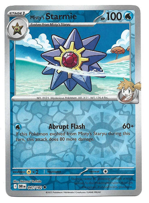 MISTY's STARMIE - REVERSE HOLO  47/182  POKEMON TCG DESTINED RIVALS TRADING CARD