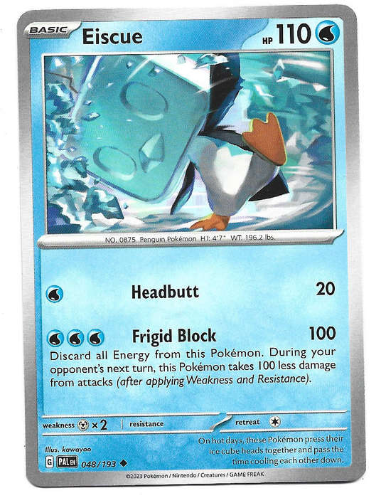 EISCUE - UNCOMMON  48/193  POKEMON TCG S&V PALDEA EVOLVED TRADING CARD