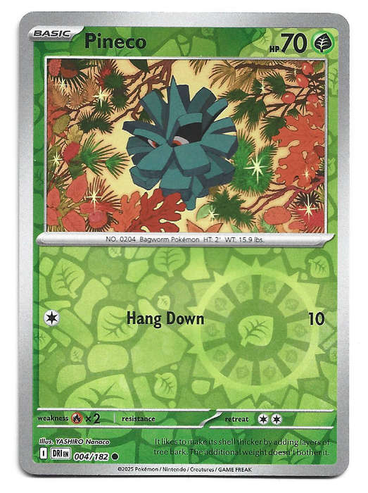 PINECO - REVERSE HOLO  4/182  POKEMON TCG DESTINED RIVALS TRADING CARD