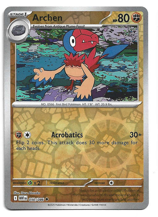ARCHEN - REVERSE HOLO  50/86 POKEMON TCG WHITE FLARE TRADING CARD