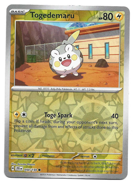 TOGEDEMARU  - REVERSE HOLO  50/159 POKEMON TCG JOURNEY TOGETHER TRADING CARD