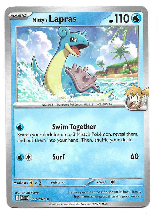 MISTY's LAPRAS - COMMON  50/182  POKEMON TCG DESTINED RIVALS TRADING CARD