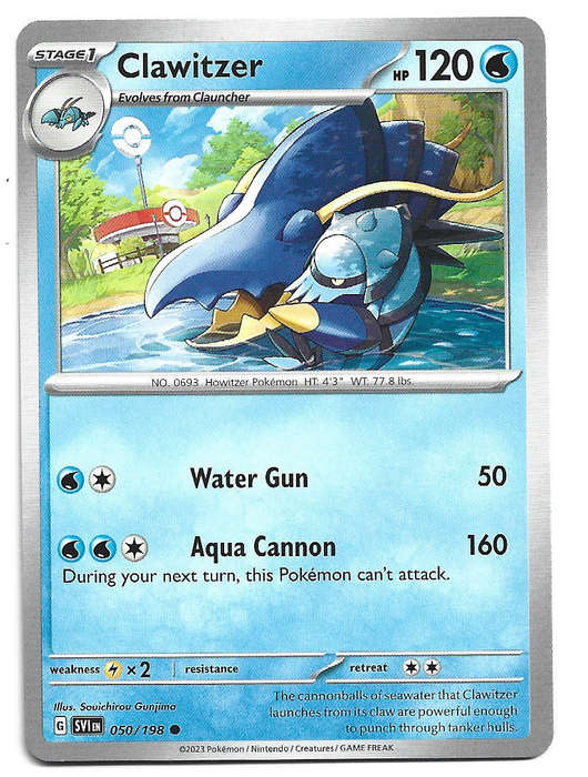 CLAWITZER - COMMON  50/198  POKEMON TCG SCARLET & VIOLET TRADING CARD