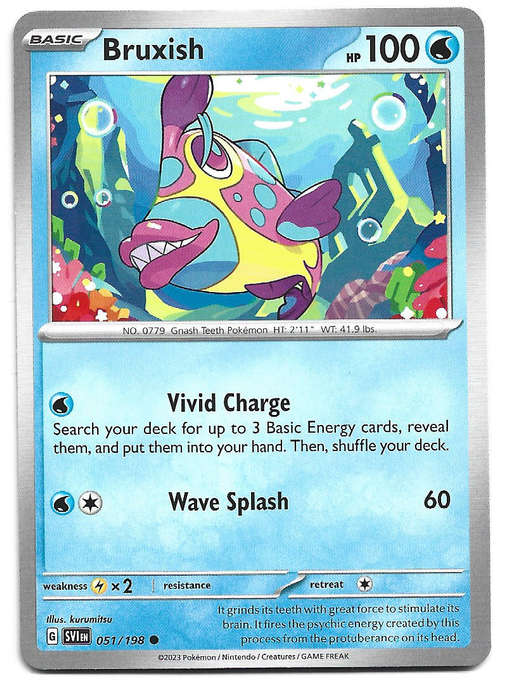 BRUXISH - COMMON  51/198  POKEMON TCG SCARLET & VIOLET TRADING CARD