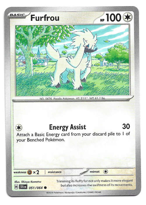 POKEMON CARD - FURFROU  51/64 Common Shrouded Fable Trading Card - Mint
